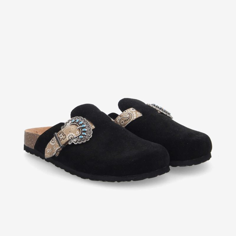 PALOMA CLOG W - SUEDE/WEST - BLACK/TAUPE